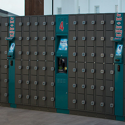 Tiburon Lockers Multiple kiosks Rapid Rental Rails